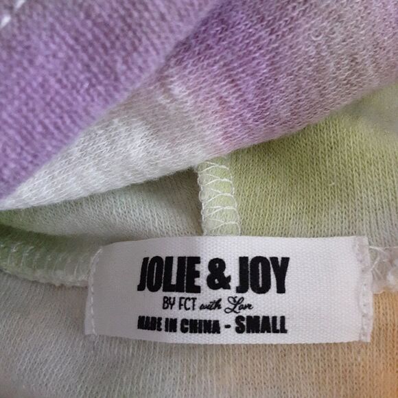 Jolie & Joy Tie-Dye Short Hoodie Front Pouch Women's Small - Picture 3 of 9